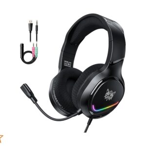 Onikuma X31 RGB Wired Gaming Headset with Noise Cancelling Microphone