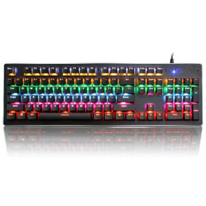 NIUBCP K600 Mechanical Keyboard 104 Keys Real Mechanical Blue Switch LED Backlight