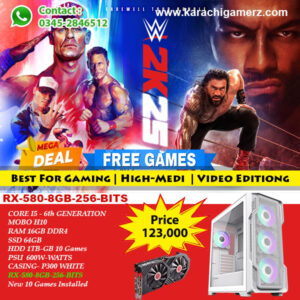 Gaming PC | Core i5-6th Generation | RX 580- 8GB Graphic Card | Boost Case P300