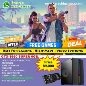 Gaming PC | Core i7-4th Generation | GTX 1660 Super-6GB Graphic Card | Boost Case Ease-123B